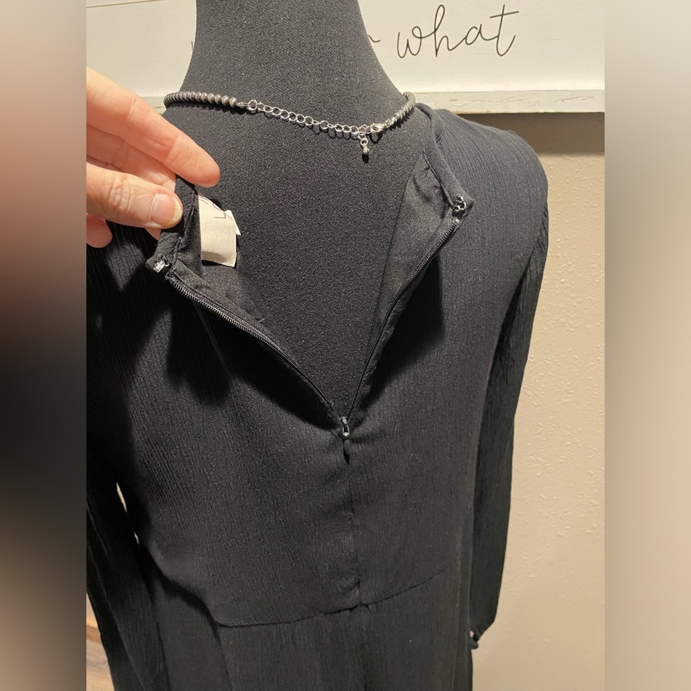 Loft Black Dress long sleeve -Size Small - Picture 4 of 11
